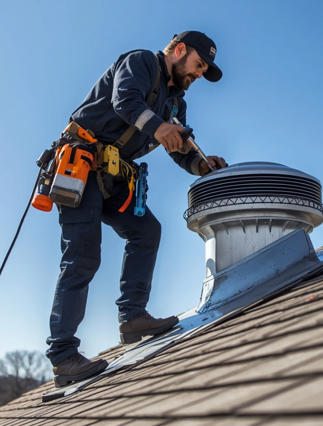 attic vent being installed