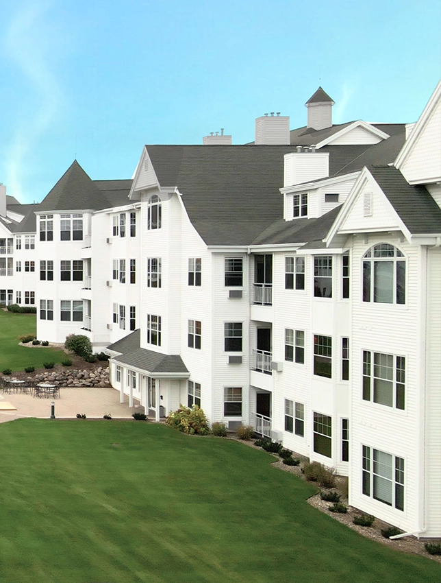 retirement building with nice roof