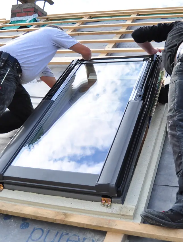 skylight being installed